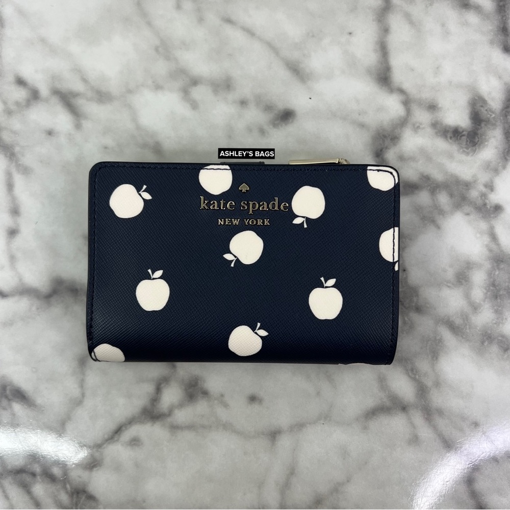 Kate Spade Staci Orchard Toss Printed Medium Compact Bifold Wallet